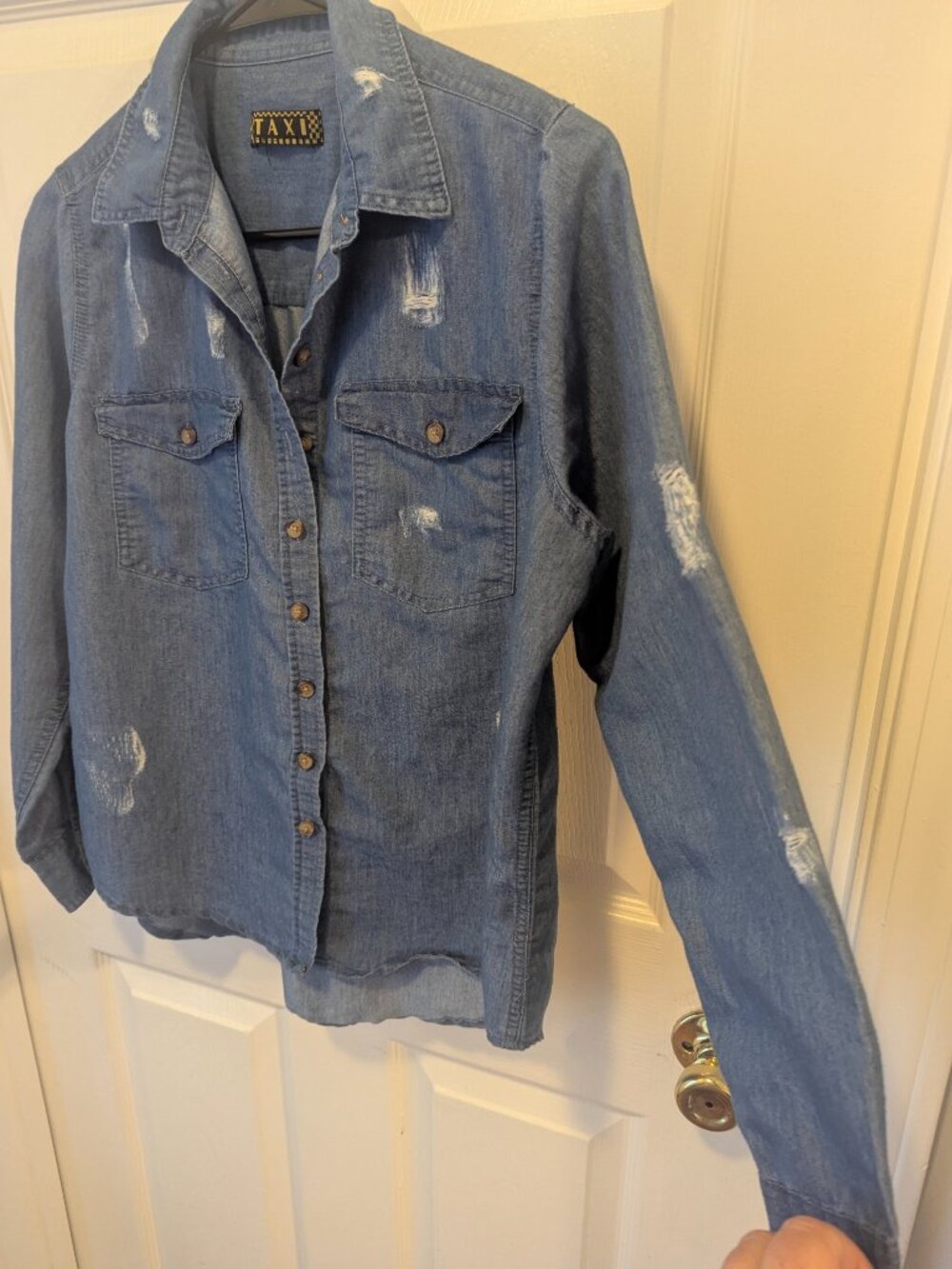 Taxi denim blue distressed bottom down - L - Picture 4 of 7